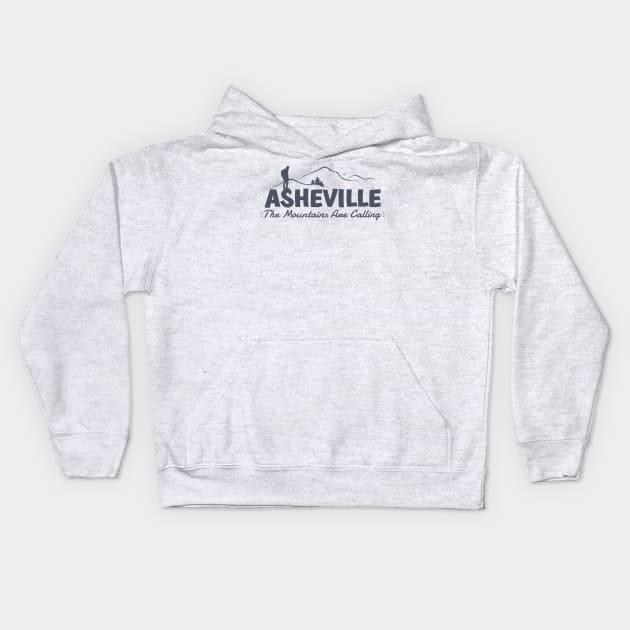 The Mountains Are Calling - Asheville, NC - GreyBO 02 Kids Hoodie by AVL Merch